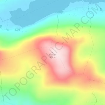 Mapa topográfico Bohaun, altitud, relieve