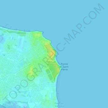 Mapa topográfico Phare des Dames, altitud, relieve
