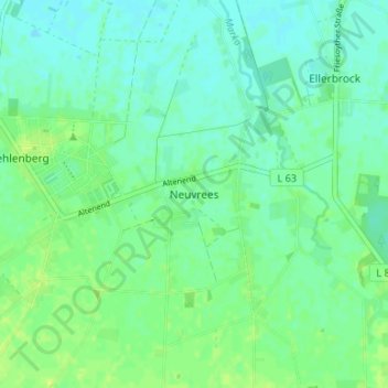 Mapa topográfico Neuvrees, altitud, relieve