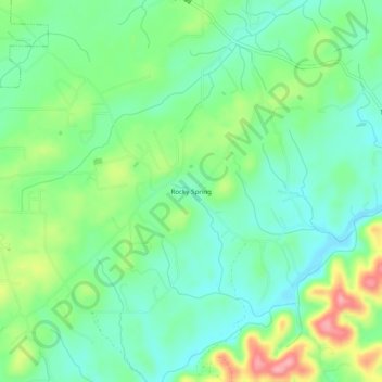 Mapa topográfico Rocky Spring, altitud, relieve