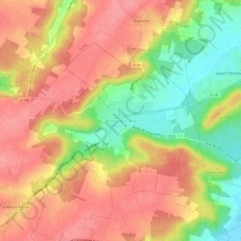 Mapa topográfico Boissy-le-Cutté, altitud, relieve
