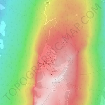 Mapa topográfico Maison du Semnoz, altitud, relieve