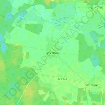 Mapa topográfico Wöllnau, altitud, relieve
