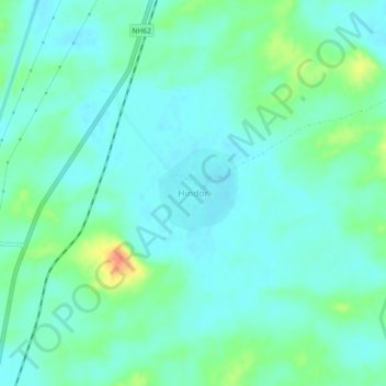 Mapa topográfico Hindor, altitud, relieve