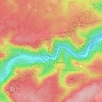 Mapa topográfico Selkesicht, altitud, relieve