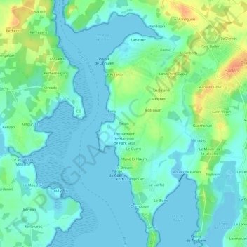 Mapa topográfico Parun, altitud, relieve