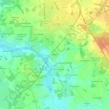 Mapa topográfico Le Pérou, altitud, relieve