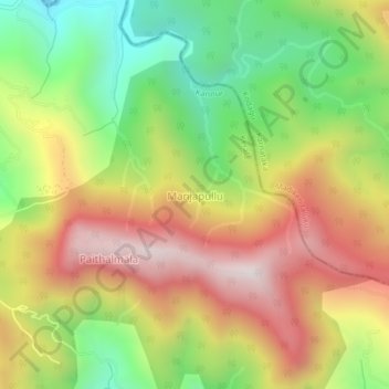 Mapa topográfico Manjapullu, altitud, relieve