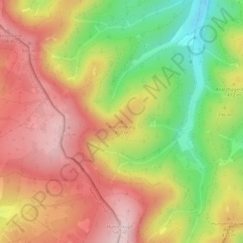 Mapa topográfico Winzenburg, altitud, relieve
