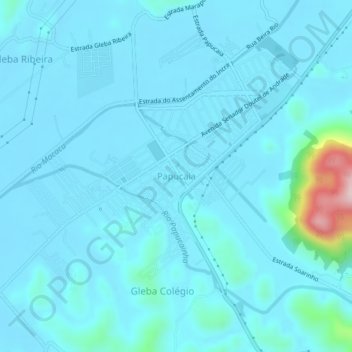 Mapa topográfico Papucaia, altitud, relieve
