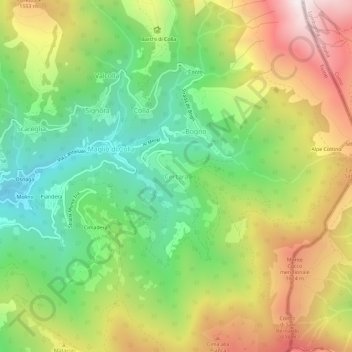 Mapa topográfico Certara, altitud, relieve