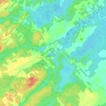 Mapa topográfico Fallbrook, altitud, relieve