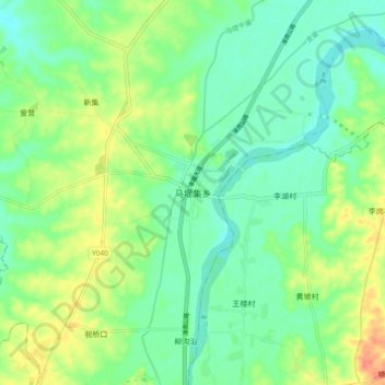 Mapa topográfico 马堽集乡, altitud, relieve