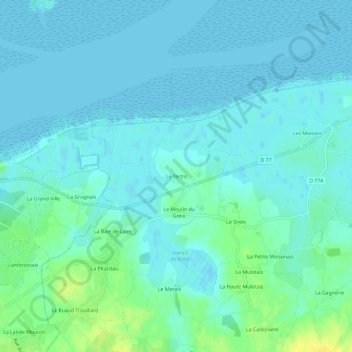 Mapa topográfico Le Tertre, altitud, relieve