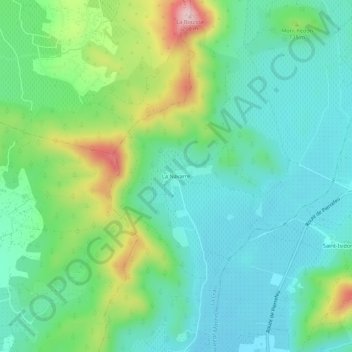 Mapa topográfico La Navarre, altitud, relieve