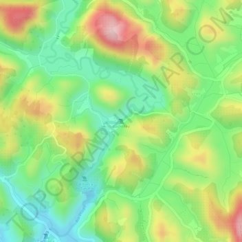Mapa topográfico Cachoeira, altitud, relieve