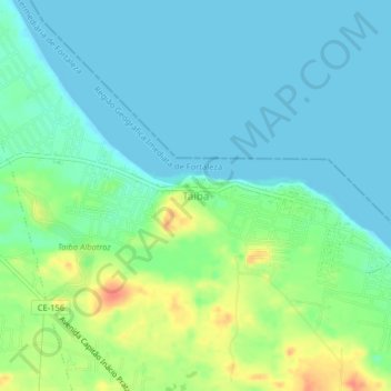 Mapa topográfico Taiba, altitud, relieve