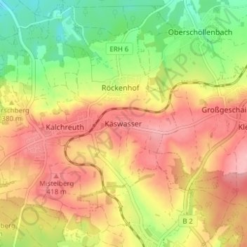 Mapa topográfico Käswasser, altitud, relieve