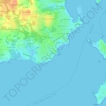 Mapa topográfico Le Bourg, altitud, relieve