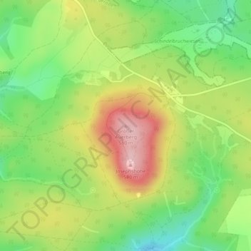 Mapa topográfico Großer Auerberg, altitud, relieve