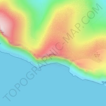 Mapa topográfico Bolafløttur, altitud, relieve