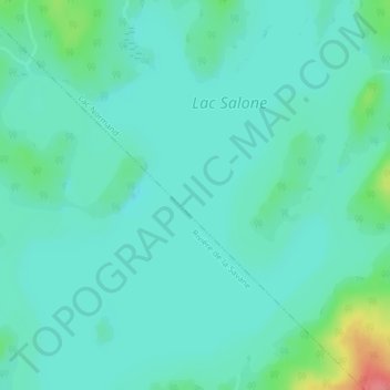 Mapa topográfico Lac Salone, altitud, relieve