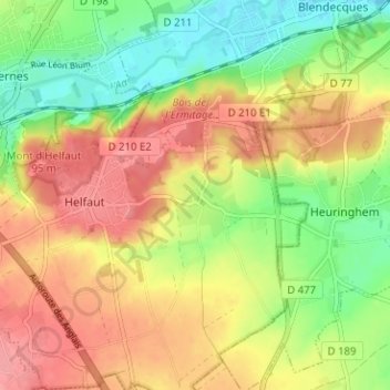Mapa topográfico Bilques, altitud, relieve