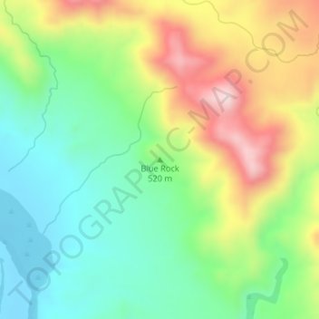Mapa topográfico Blue Rock, altitud, relieve
