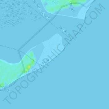 Mapa topográfico Praia da Culatra, altitud, relieve