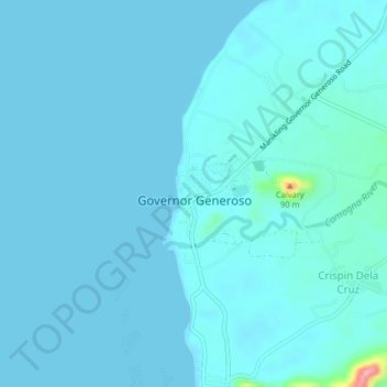 Mapa topográfico Sigaboy, altitud, relieve