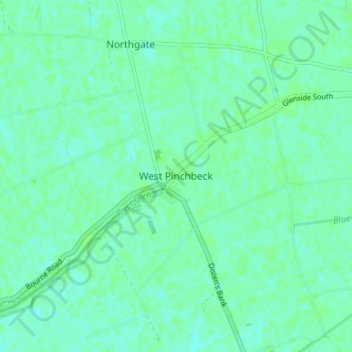 Mapa topográfico West Pinchbeck, altitud, relieve