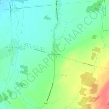 Mapa topográfico Quatre-Chemins, altitud, relieve