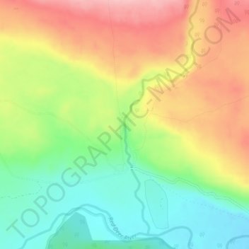 Mapa topográfico Bighorn Falls, altitud, relieve