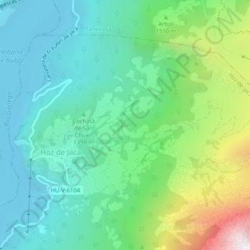 Mapa topográfico El Tochar, altitud, relieve