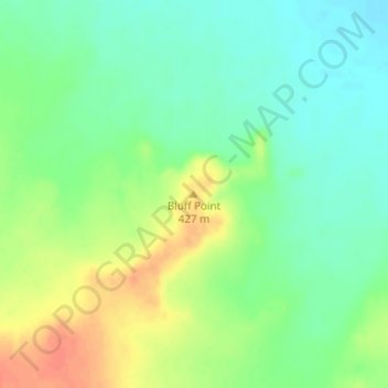 Mapa topográfico Bluff Point, altitud, relieve