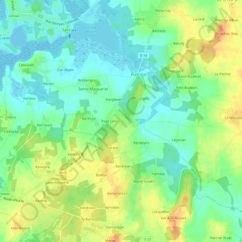 Mapa topográfico Ty er Chir, altitud, relieve