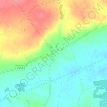 Mapa topográfico Causeway, altitud, relieve