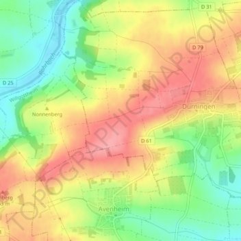 Mapa topográfico Eselweg, altitud, relieve