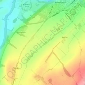 Mapa topográfico Doghill, altitud, relieve