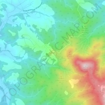 Mapa topográfico Querceto, altitud, relieve