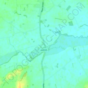 Mapa topográfico Radcot, altitud, relieve