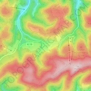 Mapa topográfico Osterwald, altitud, relieve