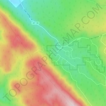 Mapa topográfico Ryan Park, altitud, relieve
