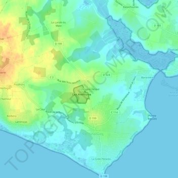 Mapa topográfico La Maison Neuve, altitud, relieve