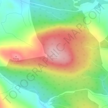 Mapa topográfico The Slate, altitud, relieve