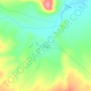 Mapa topográfico Middelpos, altitud, relieve