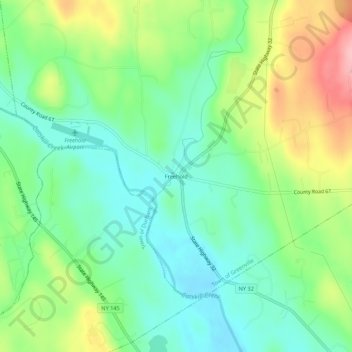 Mapa topográfico Freehold, altitud, relieve