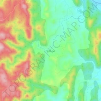 Mapa topográfico Peepliya, altitud, relieve