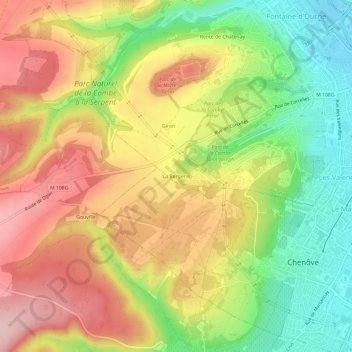 Mapa topográfico La Bergerie, altitud, relieve