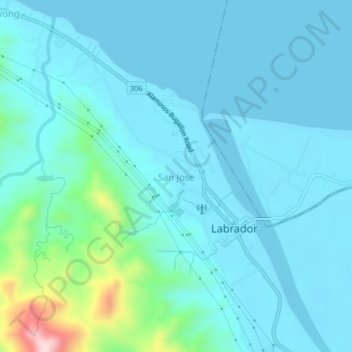 Mapa topográfico San Jose, altitud, relieve